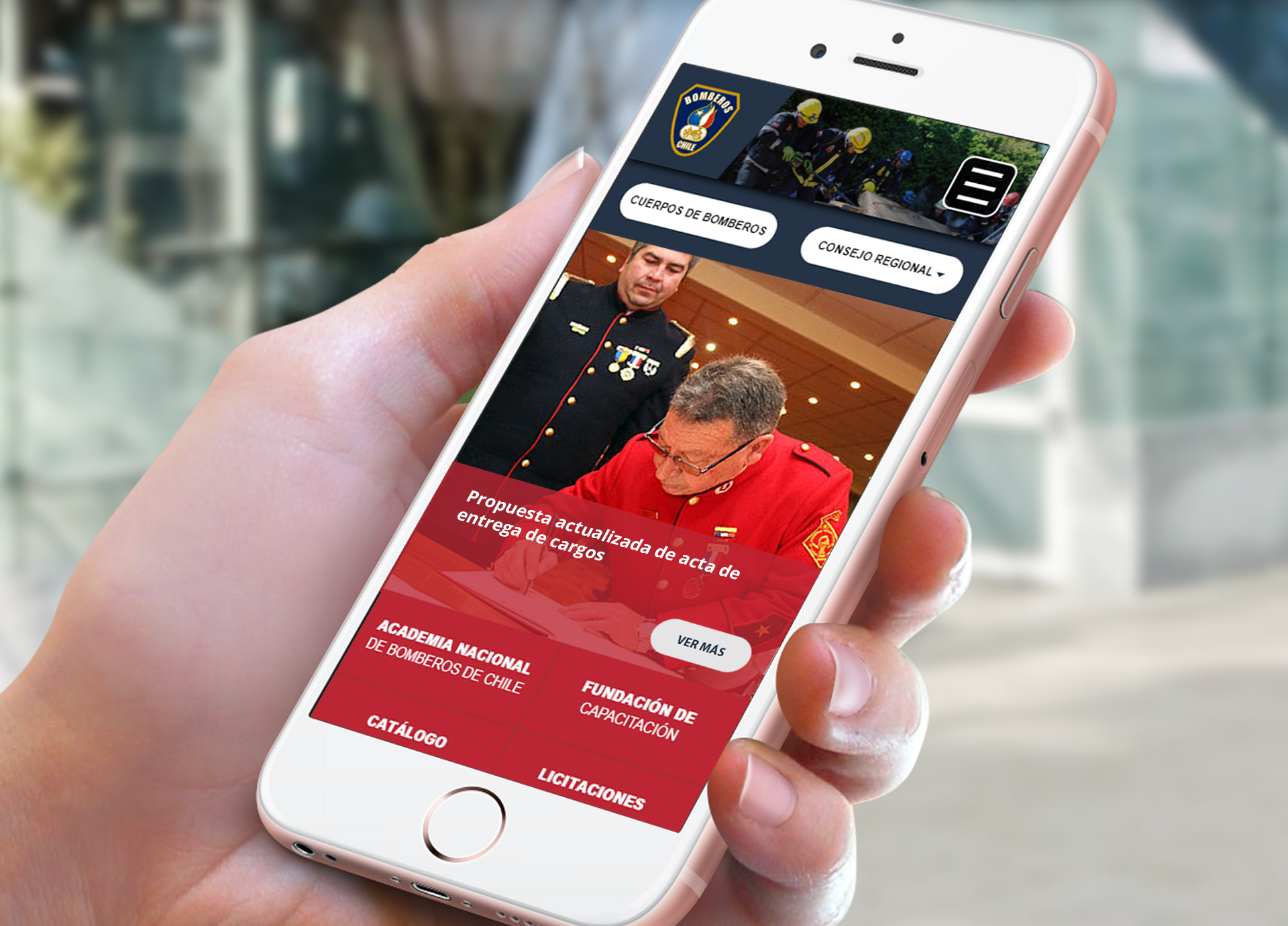 Presentamos la nueva interfaz web realizada para Bomberos Chile